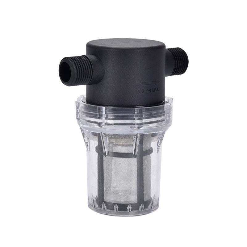 IMXMI Water Filter, 1/2''Twist-On Pipe Strainer, Nylon PA66 cover, PC bowl, 304 Stainless Screen (1/2'' 80 Mesh Male water filter) - Image 1